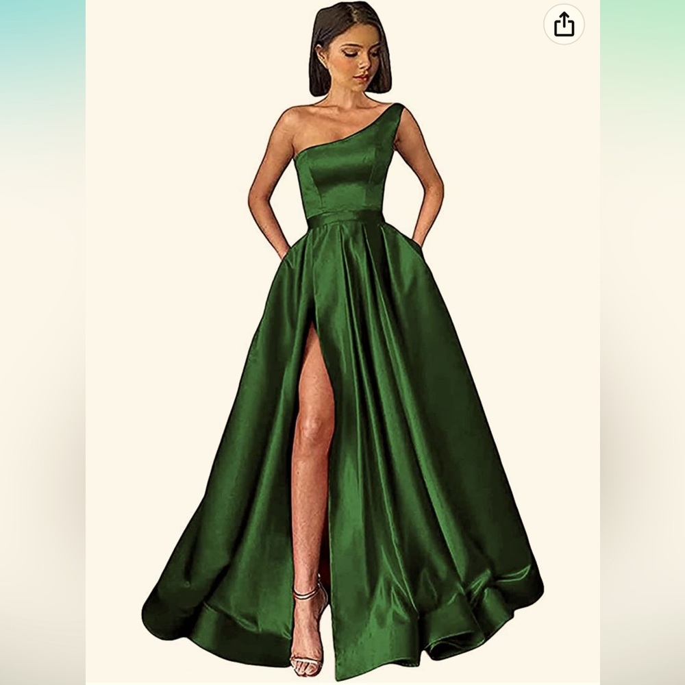 Emerald green ball gown